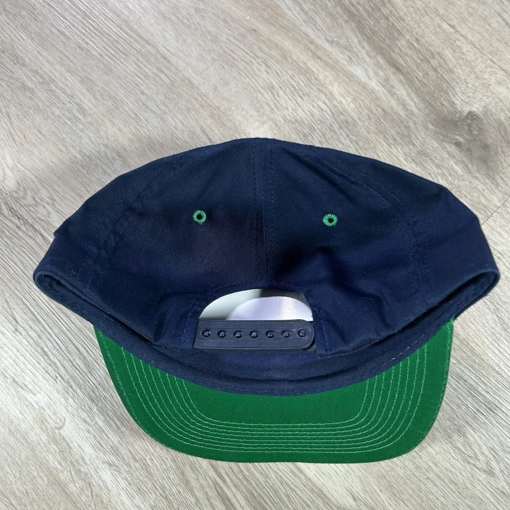 VTG Notre Dame Fighting Snapback Hat College Youngan Blue Green Cap - Picture 7 of 9